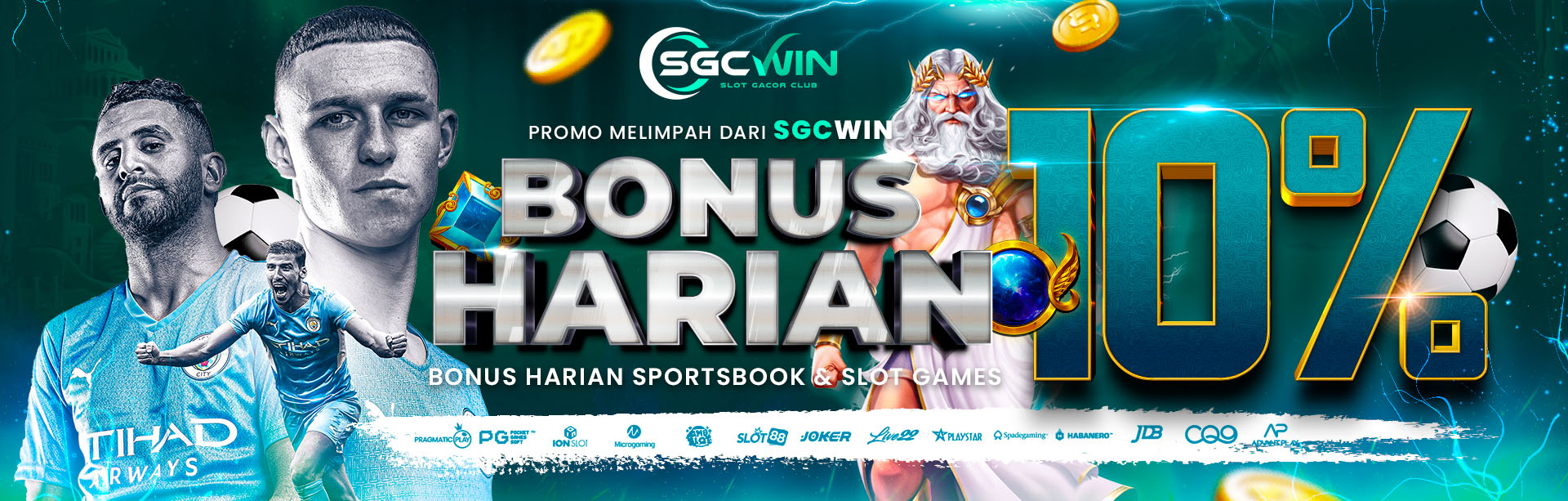 BONUS HARIAN SLOTS & SPORTS ( 10% )